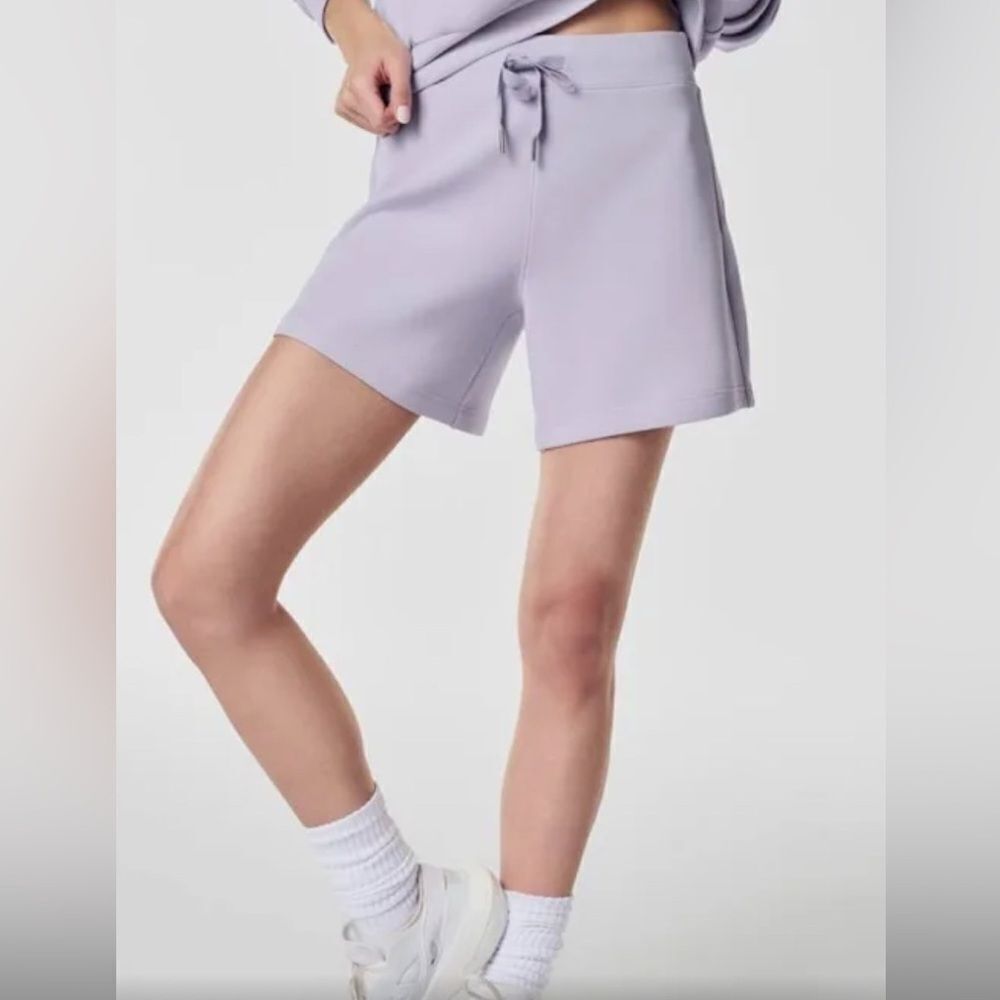 Spanx women’s 2x air essentials modal purple high waisted drawstring shorts